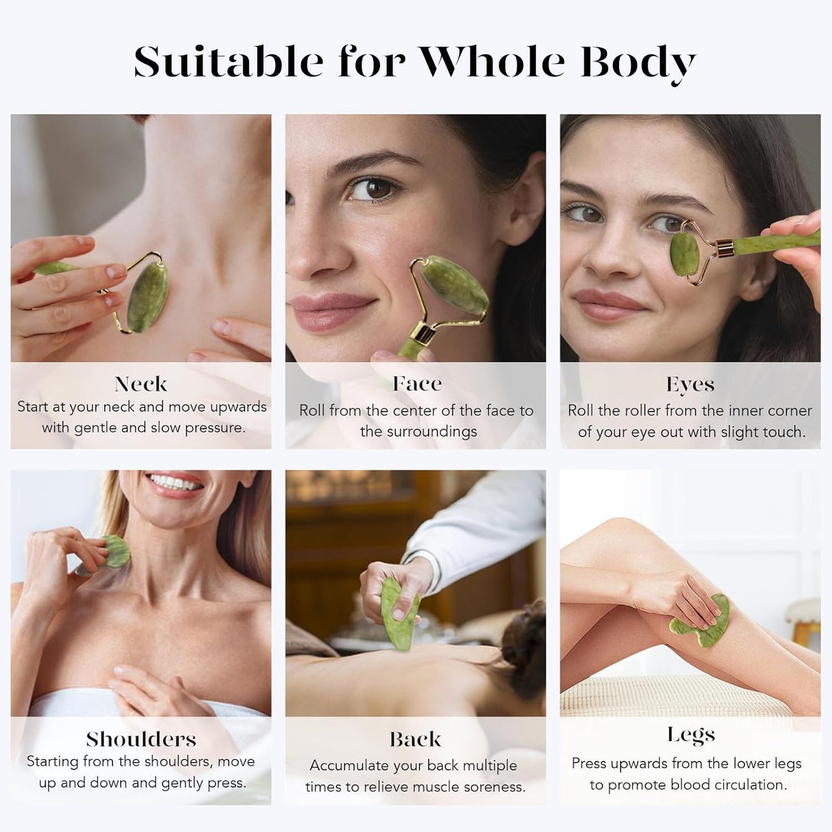 Elegant packaging of BAIMEI Gua Sha & jade roller set