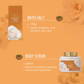Elegant presentation of LILY ROY spa gift basket
