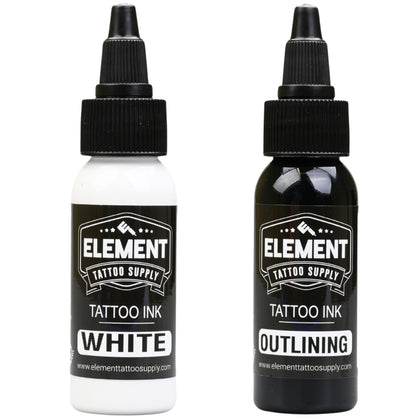 Element Tattoo Supply black ink 1oz bottle front view