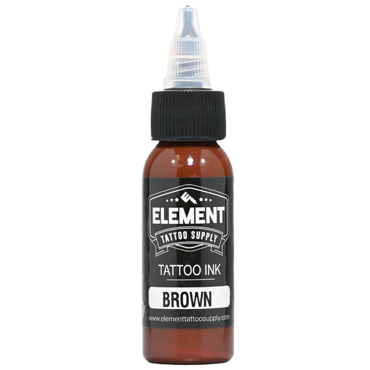 Element Tattoo Supply Brown Tattoo Ink 1oz bottle front view