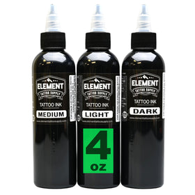 Element Tattoo Supply Greywash Ink Set 5 Shades 4oz front view