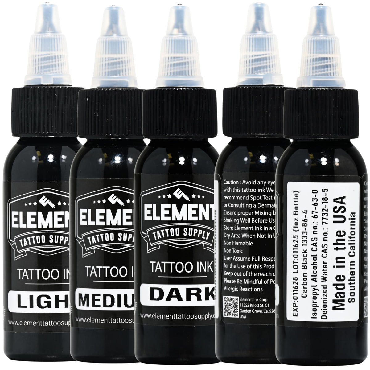 Element Tattoo Supply Greywash Ink Set artist using ink