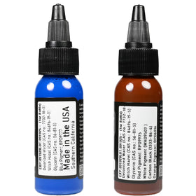 Element Tattoo Supply ink bottles with protective caps