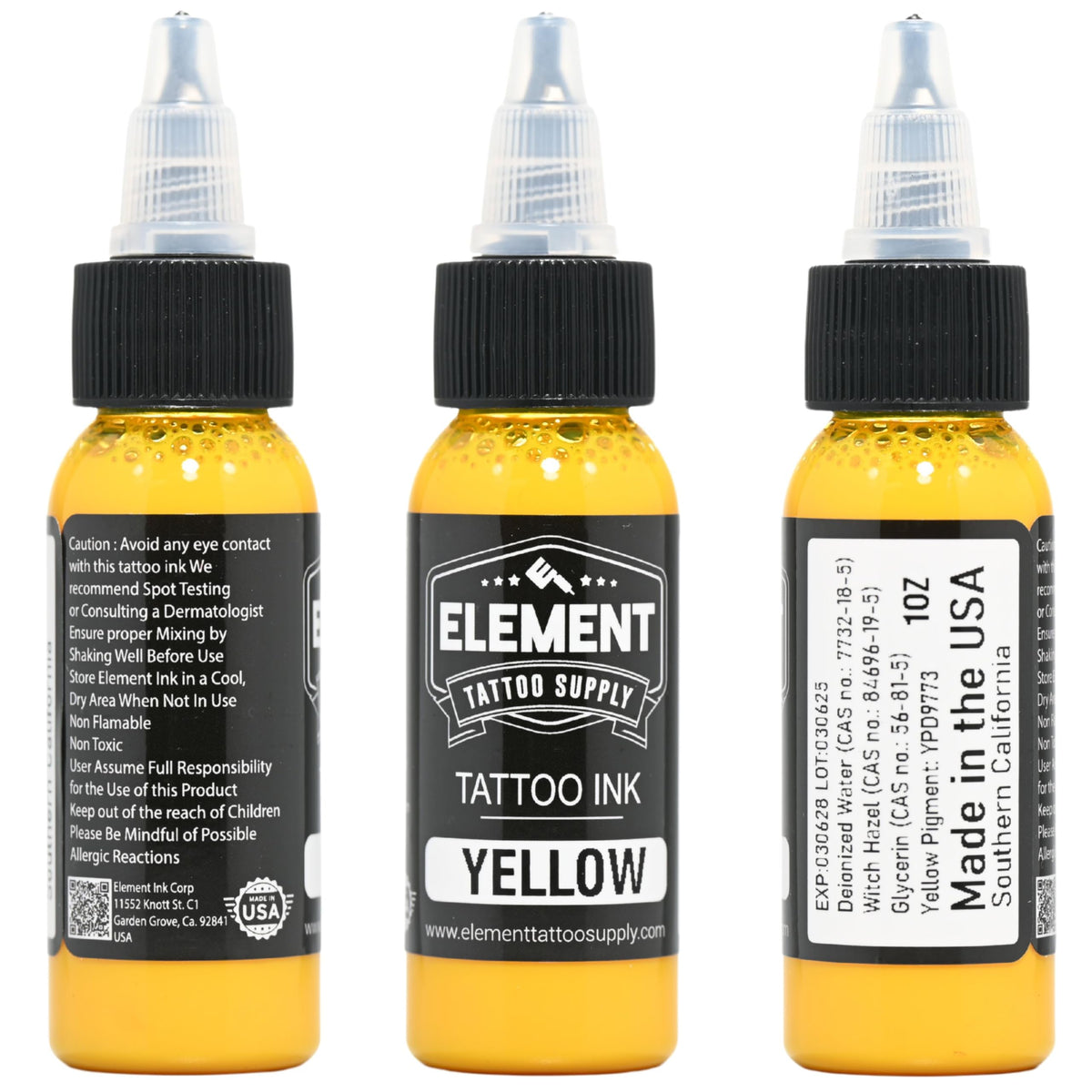Element Tattoo Supply Ink Set 1oz blue bottle with label