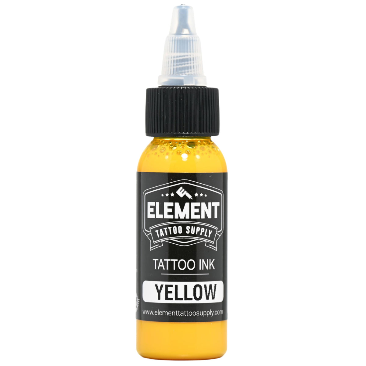 Element Tattoo Supply Ink Set 1oz bottles close-up showing seals