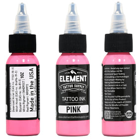 Element Tattoo Supply Pink Tattoo Ink 1oz bottle side view