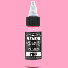Element Tattoo Supply Pink Tattoo Ink 1oz bottle with cap off