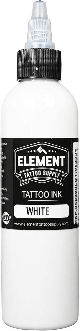 Element Tattoo Supply White Tattoo Ink 4oz bottle front view
