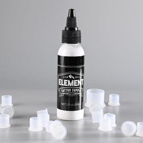 Element Tattoo Supply White Tattoo Ink 4oz bottle with tattoo needle