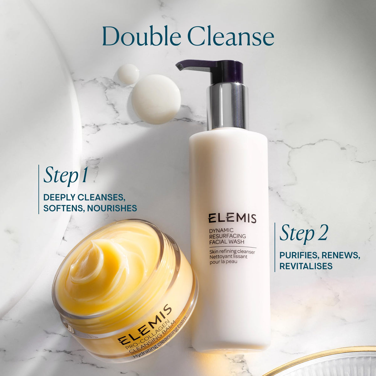 ELEMIS Dynamic Resurfacing Facial Wash 200ml on bathroom shelf