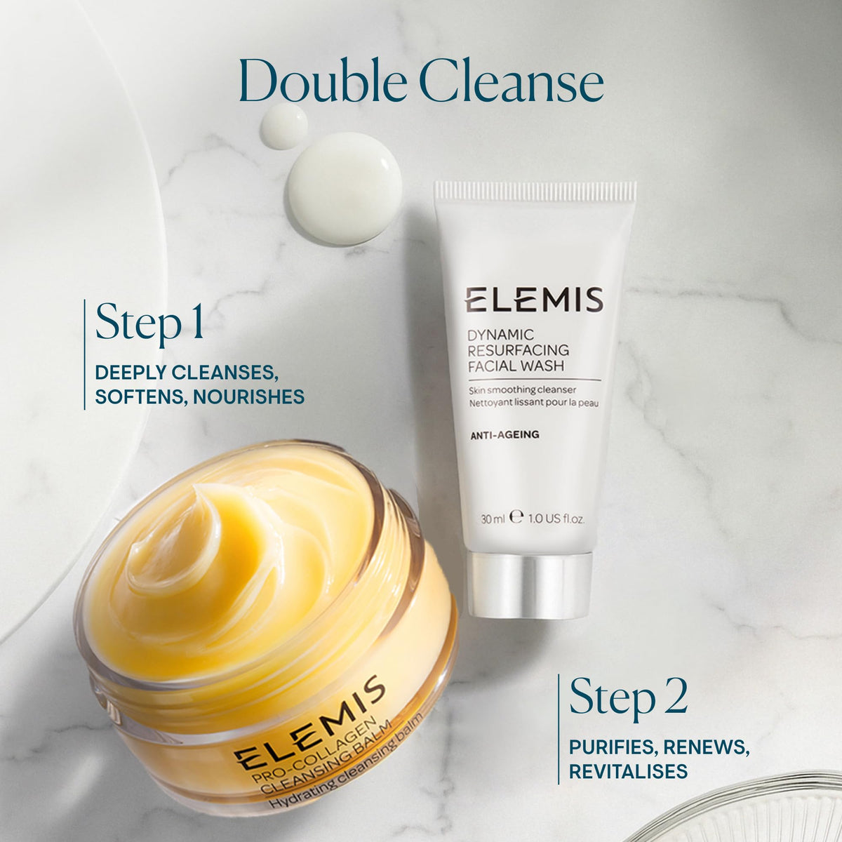 ELEMIS Dynamic Resurfacing Facial Wash 30ml lifestyle scene