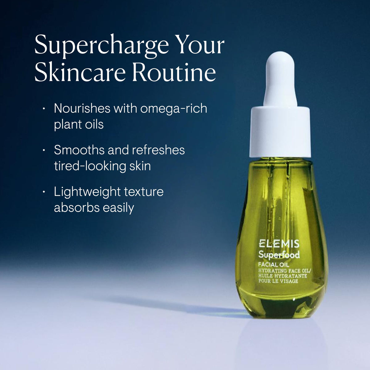 ELEMIS Superfood Facial Oil 15ml bottle side view