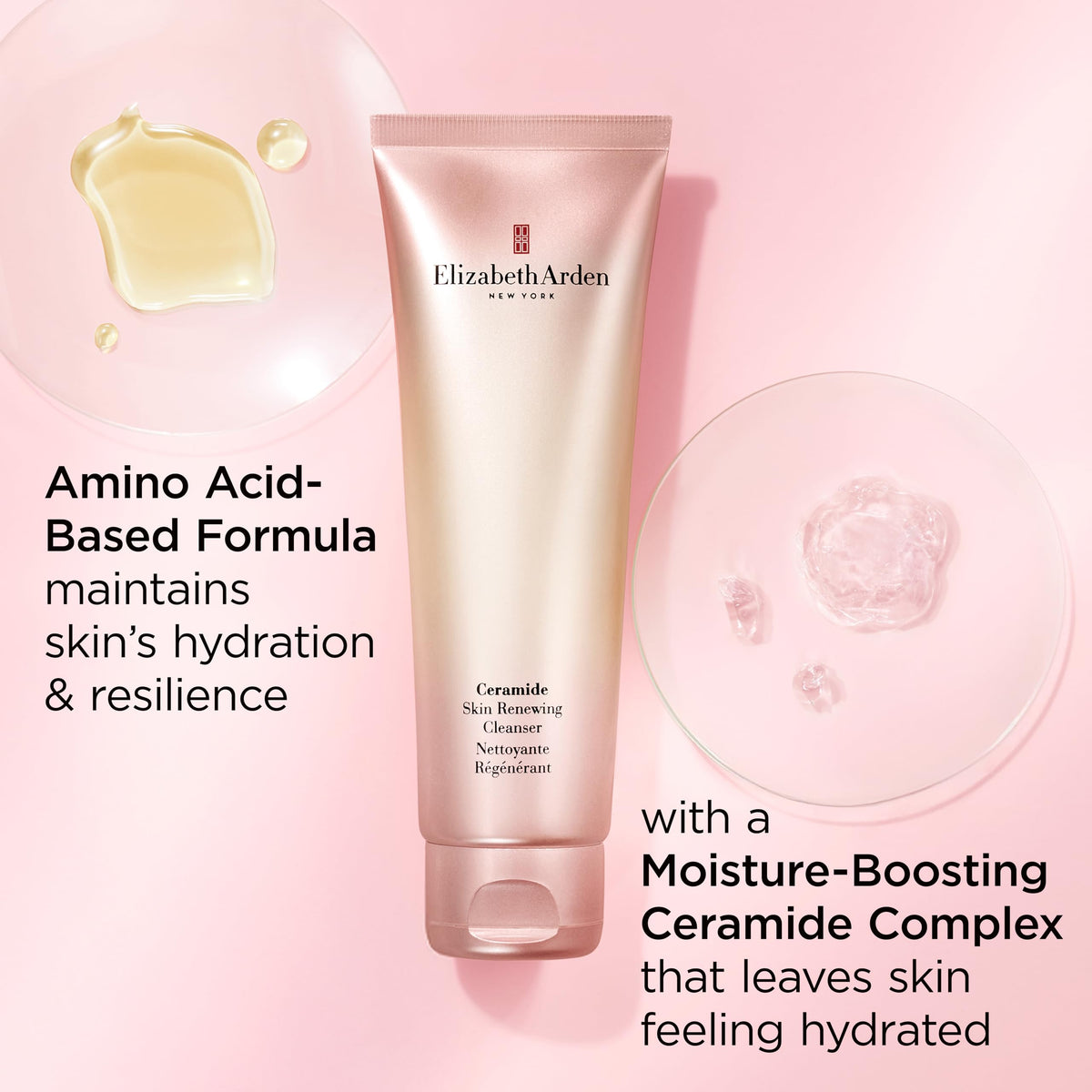 Elizabeth Arden Ceramide Skin Renewing Facial Cleanser with a towel