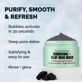 Elizabeth Mott Carbonated Bubble Detox Clay Mask application on skin