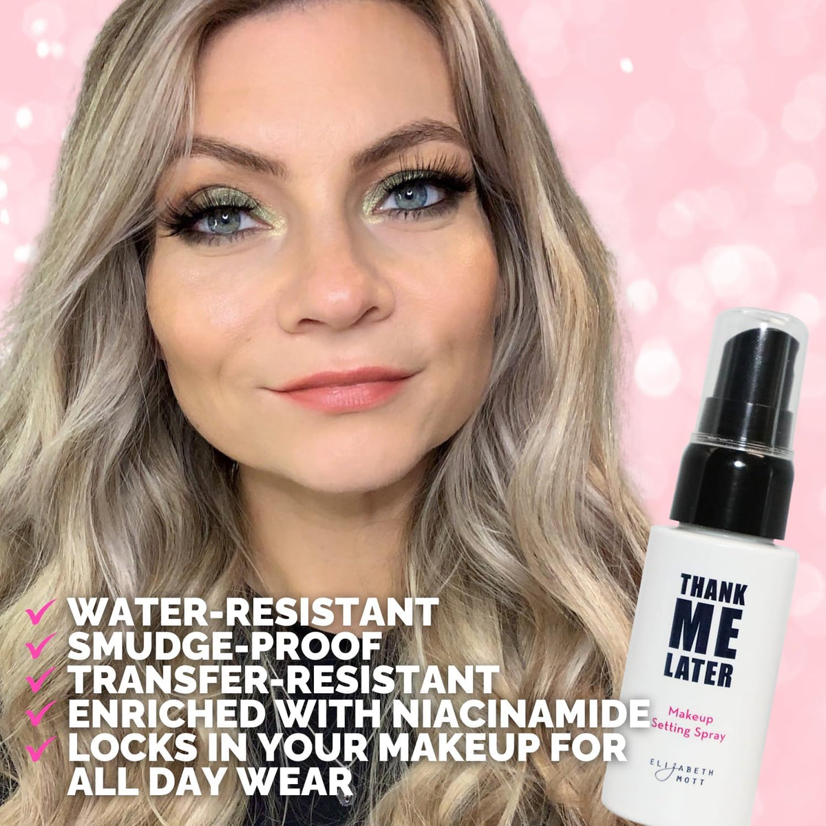 Elizabeth Mott Thank Me Later Primer applied on skin