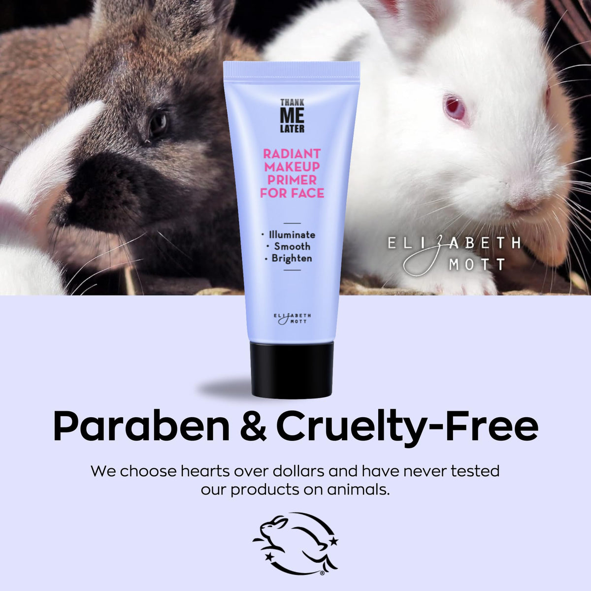 Elizabeth Mott Thank Me Later Radiant Face Primer application on skin