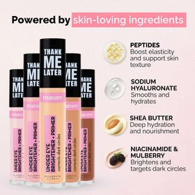 Elizabeth Mott Under Eye Brightener Base next to concealer products