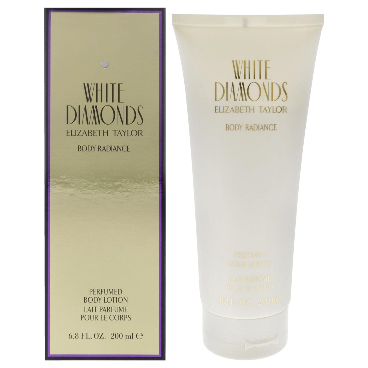 Elizabeth Taylor White Diamonds Body Lotion 6.8 oz front view