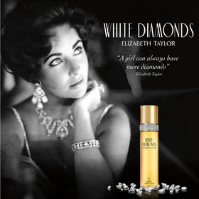 Elizabeth Taylor White Diamonds Eau de Toilette with floral background
