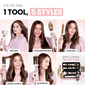ELLA BELLA 6 in 1 Hot Air Styler accessories laid out