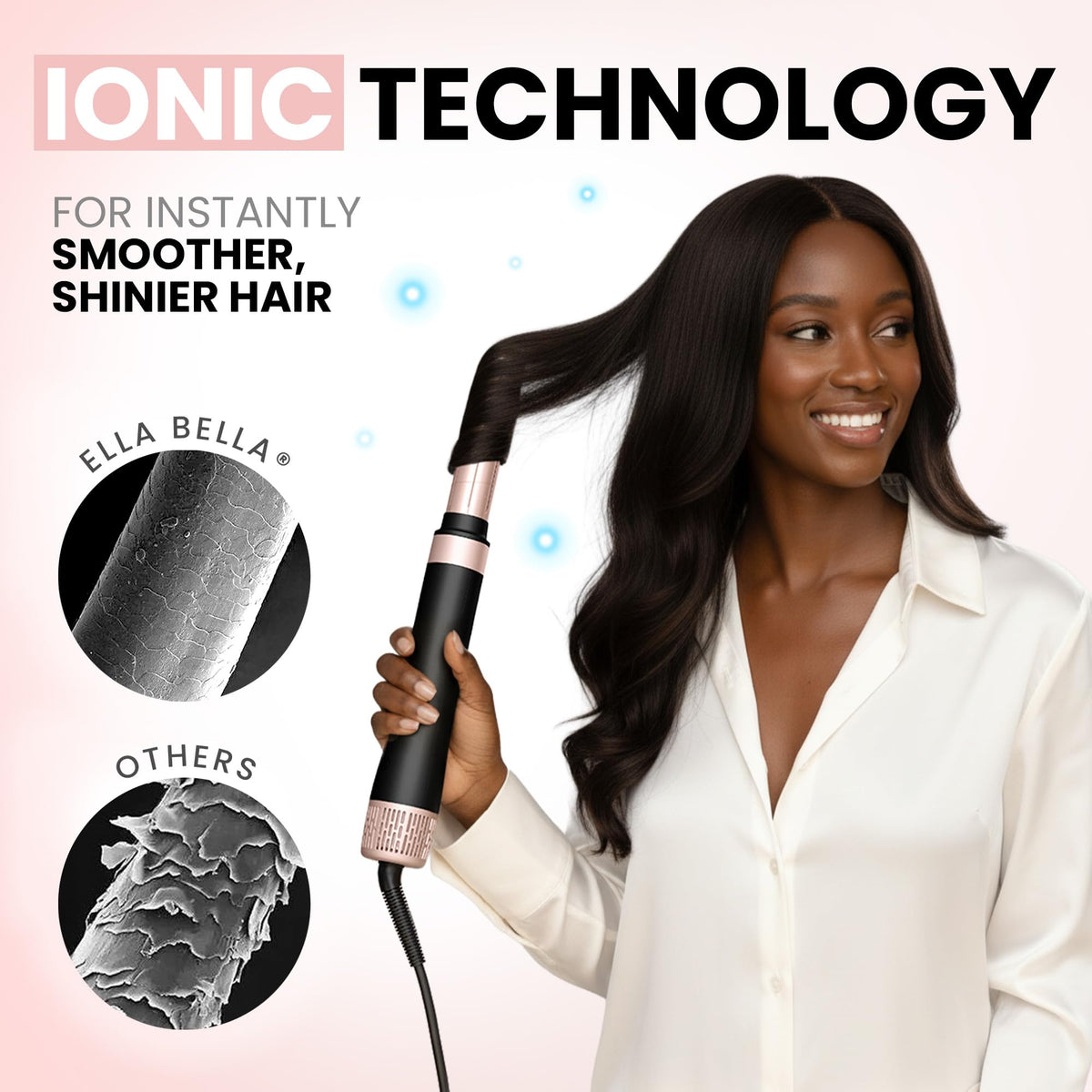 ELLA BELLA 6 in 1 Hot Air Styler in use on hair