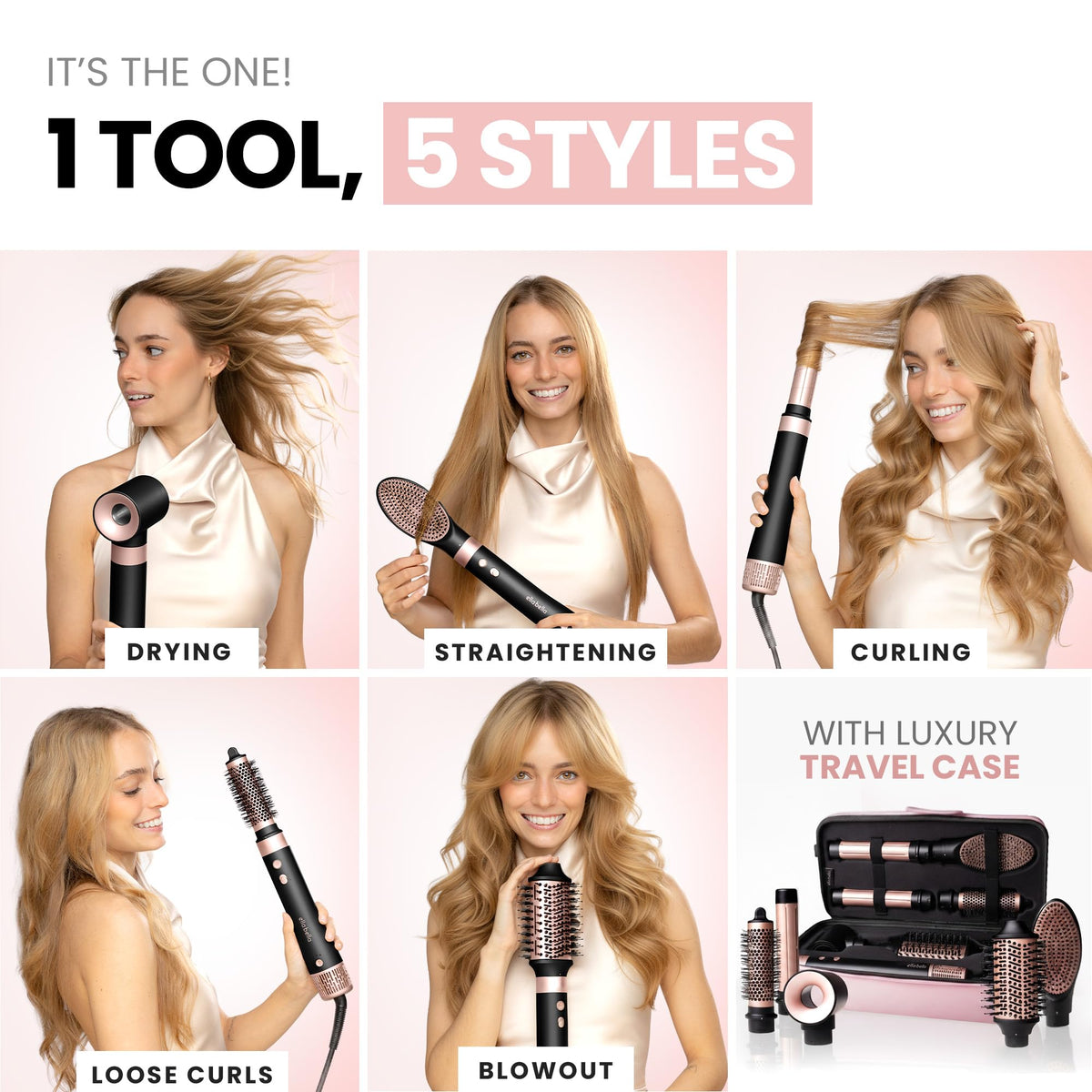 ELLA BELLA 6 in 1 Hot Air Styler with accessories