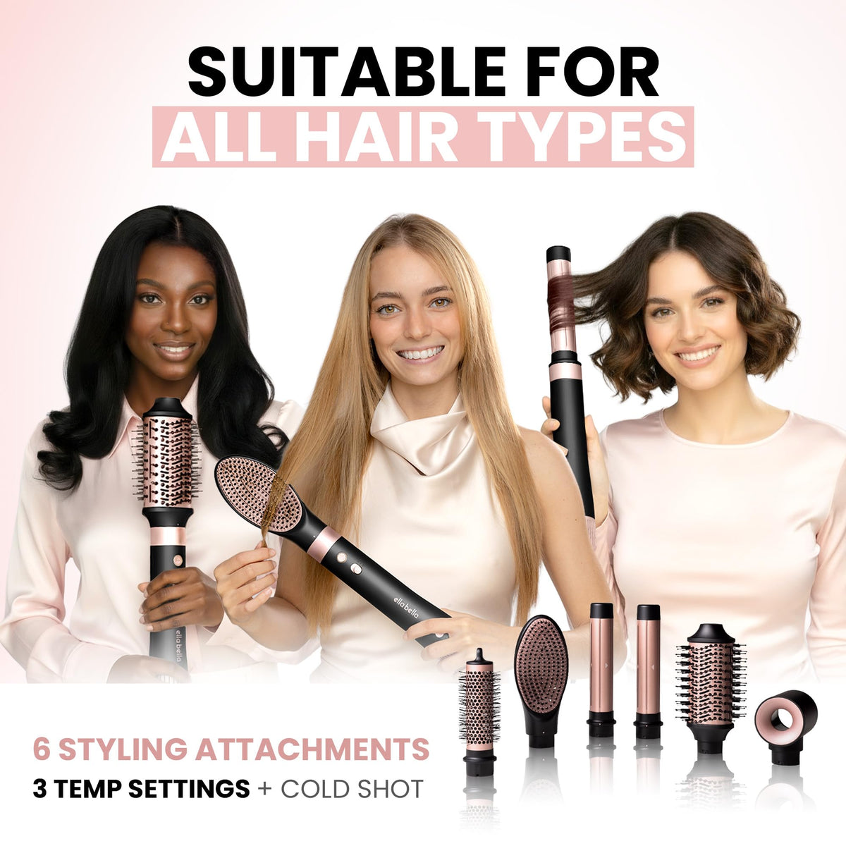ELLA BELLA 6 in 1 Hot Air Styler with travel case