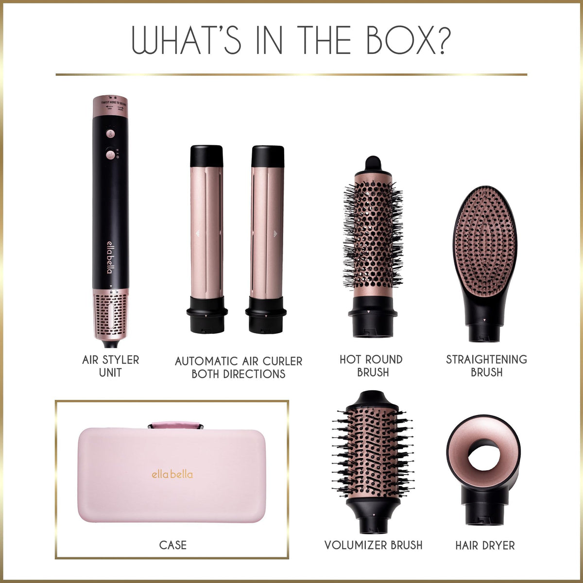 ELLA BELLA 6 in 1 Hot Air Styler with user instructions