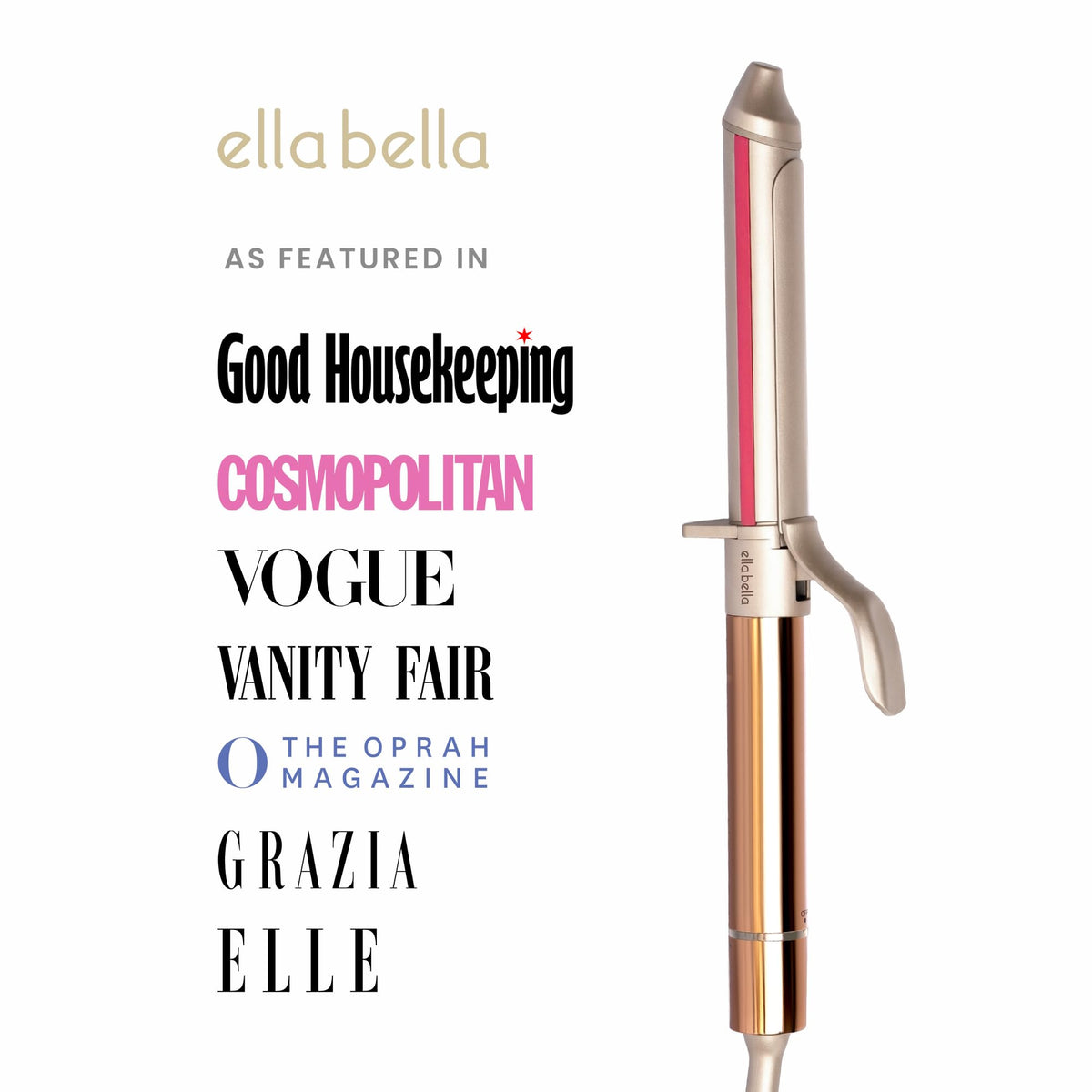 ELLA BELLA Curling Iron 1 Inch with included styling glove and case