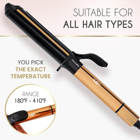 ELLA BELLA curling iron in heat-resistant carry case