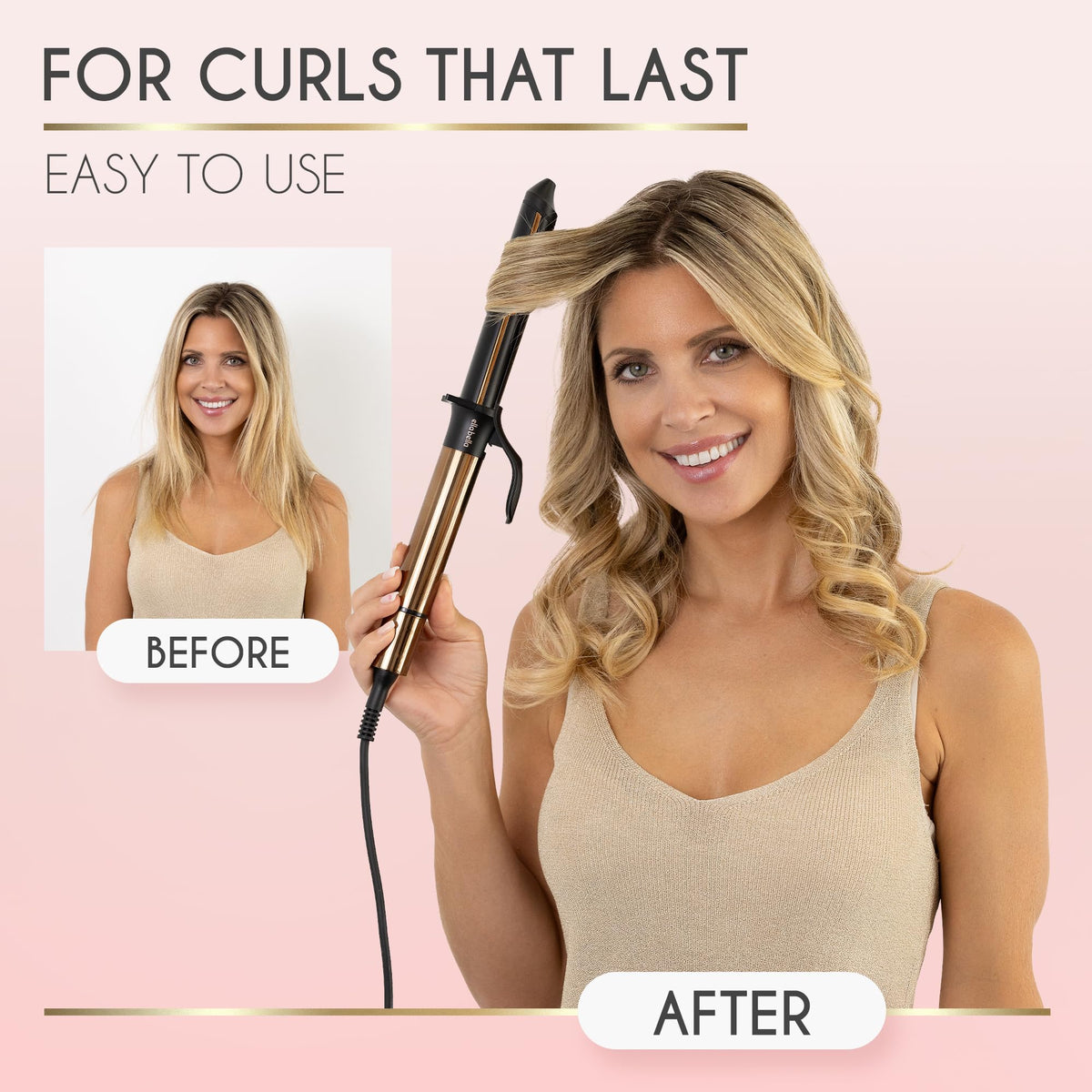 ELLA BELLA Curling Iron with styling glove and mat