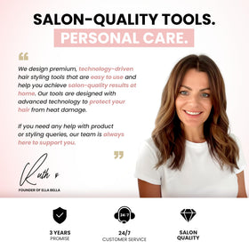 ELLA BELLA Titanium Flat Iron Hair Straightener lifestyle scene
