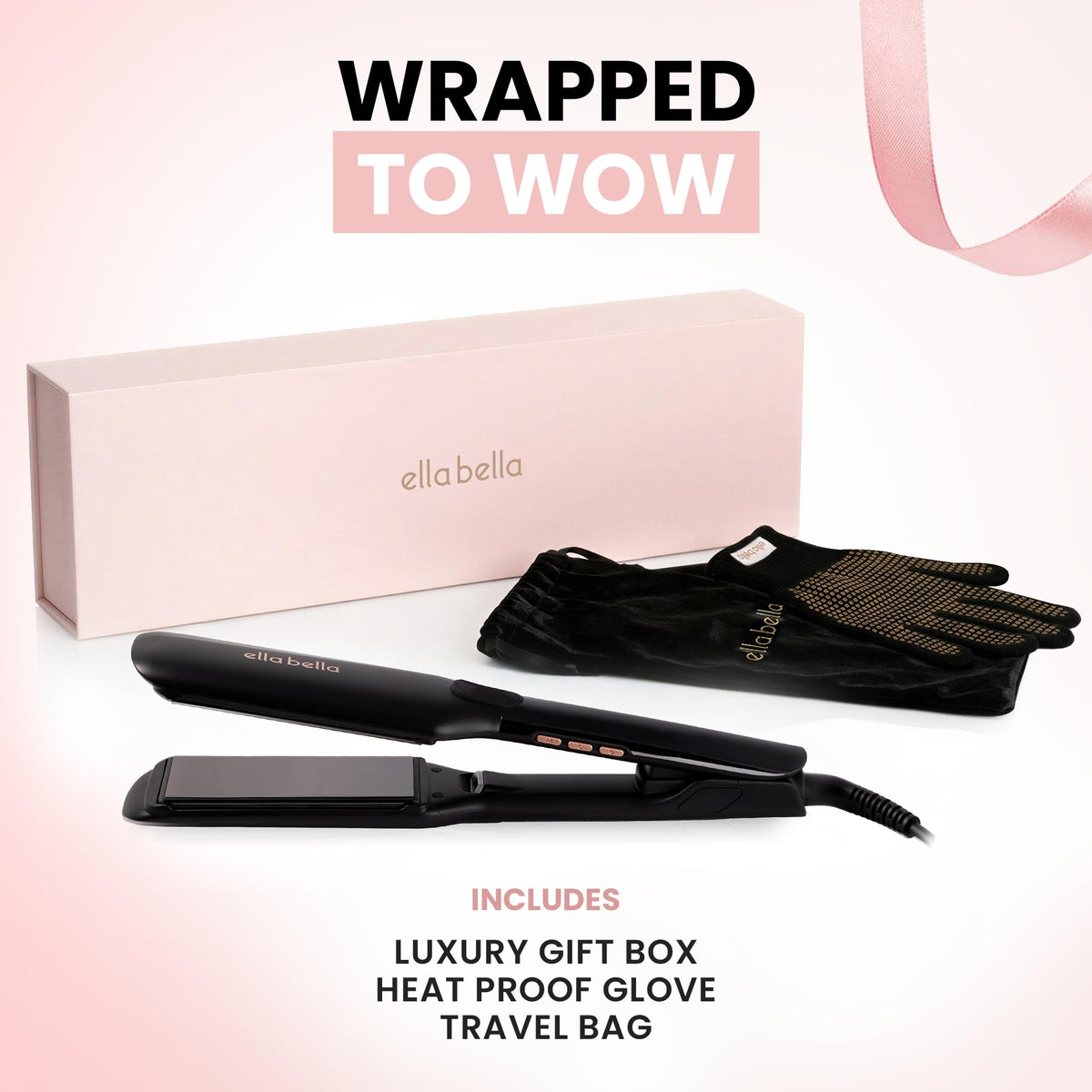 ELLA BELLA Titanium Flat Iron Hair Straightener packaging