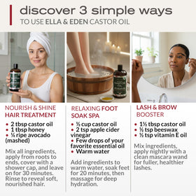 Ella & Eden Castor Oil 16 Oz in a beauty routine setting
