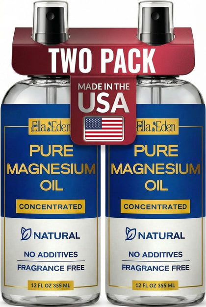 Ella & Eden Magnesium Oil Spray 2-Pack front view with labels