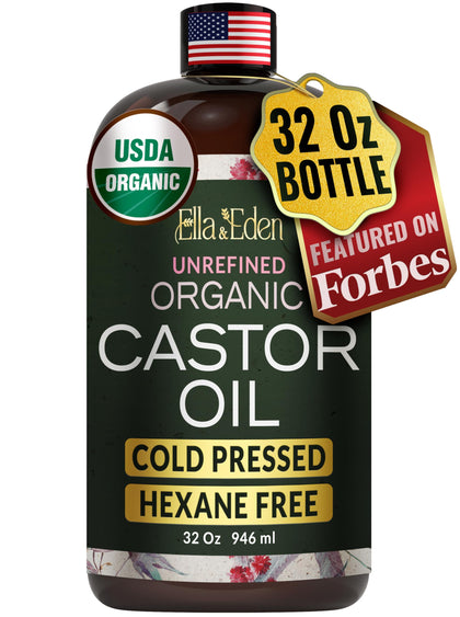 Ella & Eden Organic Castor Oil 32 Fl Oz front view