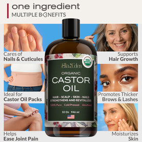 Ella & Eden Organic Castor Oil application on hair