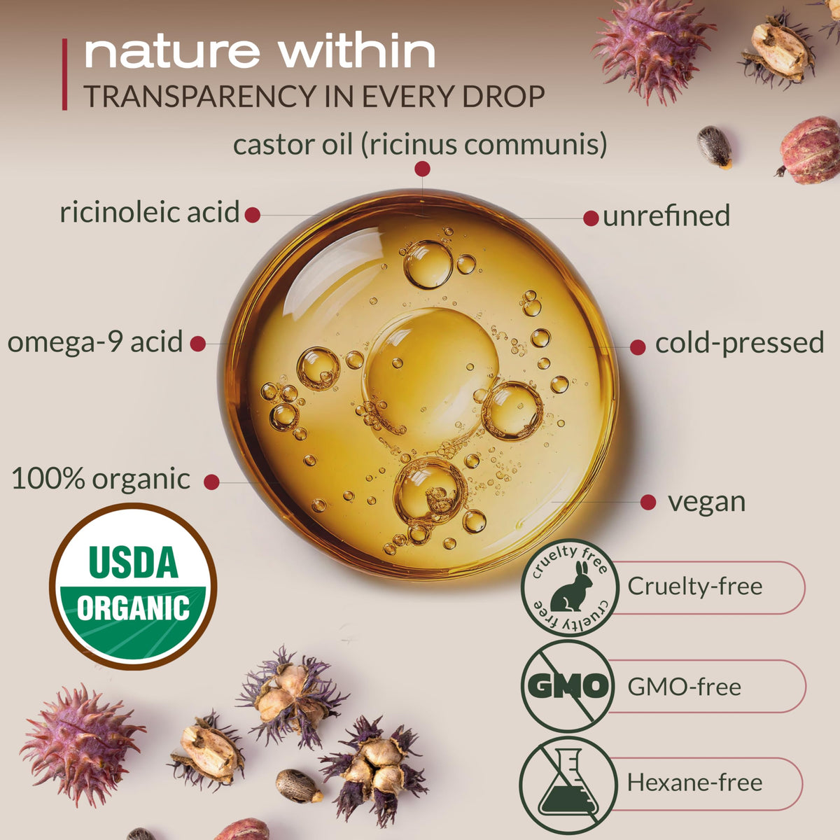 Ella & Eden Organic Castor Oil bottle with label