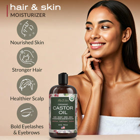 Ella & Eden Organic Castor Oil with application tools