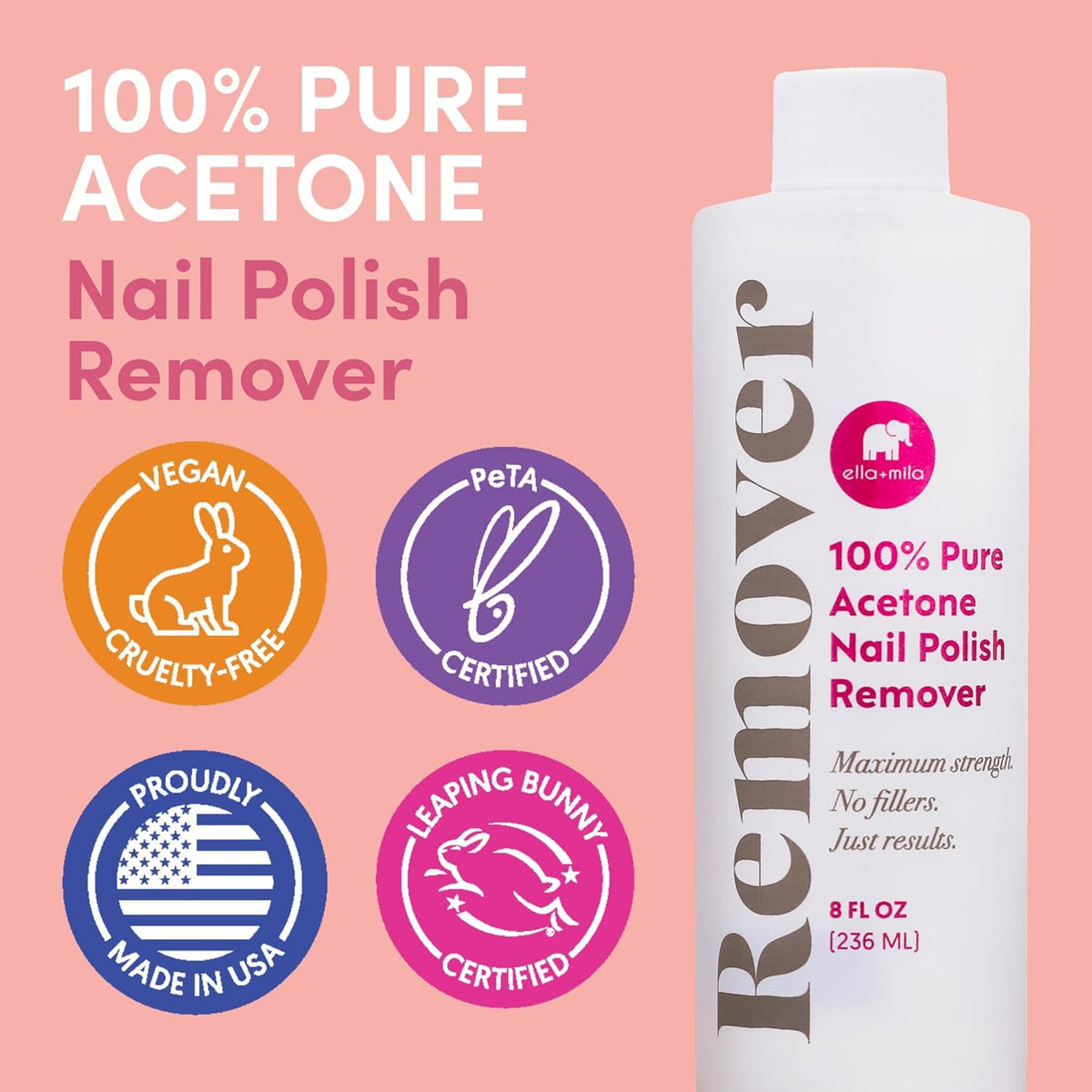 ella+mila acetone remover with cotton pads