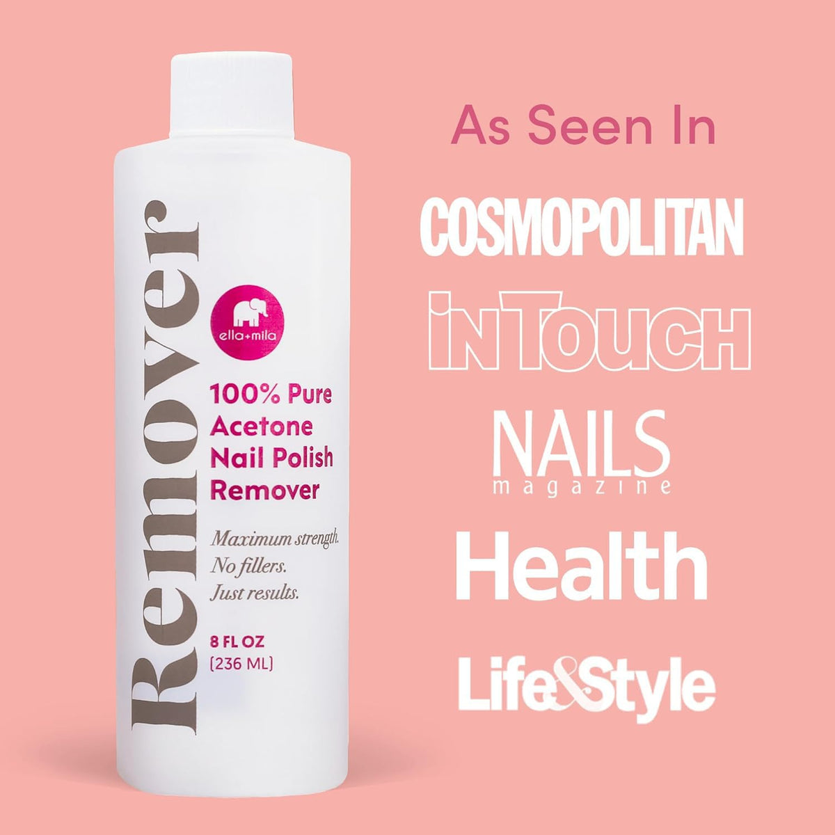 ella+mila nail polish remover packaging details