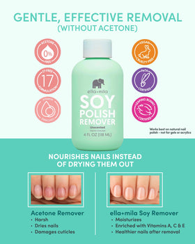 ella+mila Soy Nail Polish Remover 4 fl oz back view