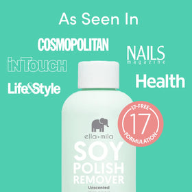 ella+mila Soy Nail Polish Remover bottle side view