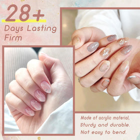 ELLEWIN clear false nails with various sizes displayed