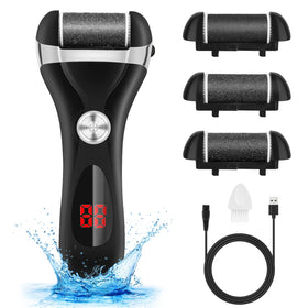 Elmchee Electric Foot Callus Remover Kit front view with three grinding heads