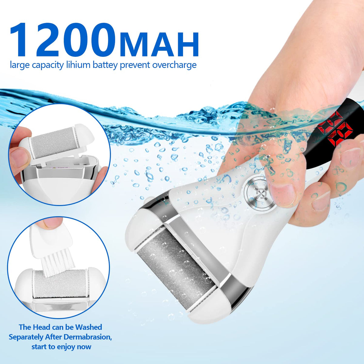 Elmchee Electric Foot Callus Remover Kit with USB charging cable