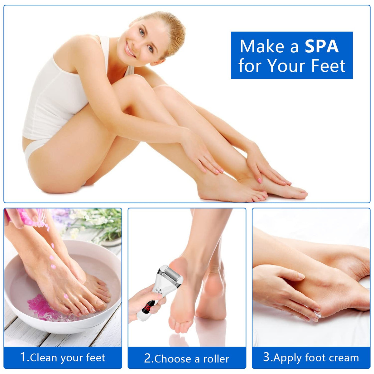 Elmchee Electric Foot Callus Remover waterproof feature demonstration