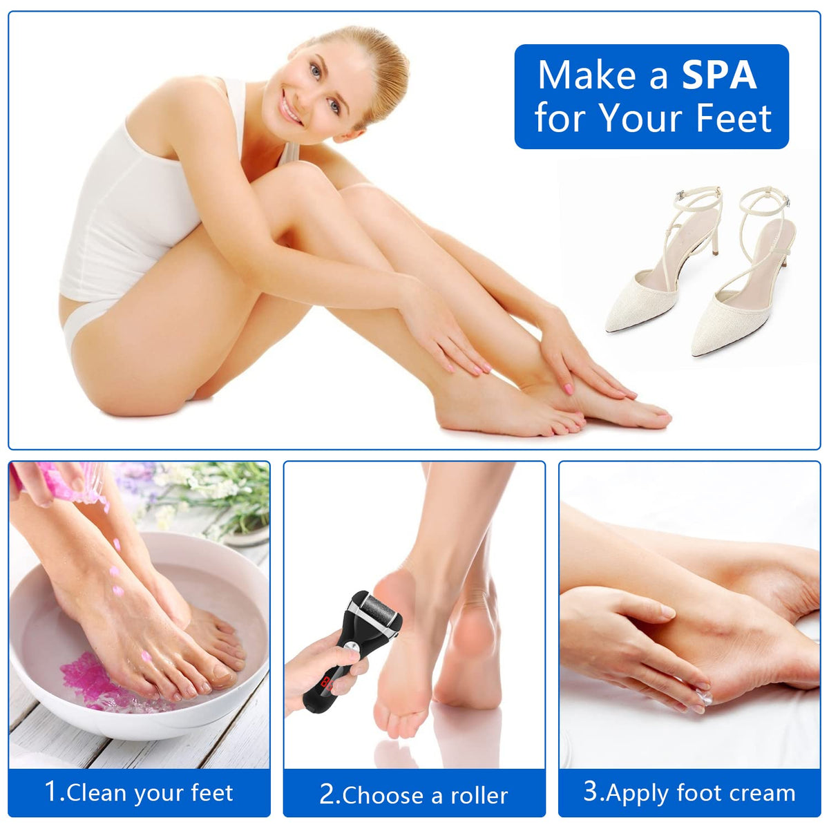 Elmchee Electric Foot Callus Remover with cleaning brush