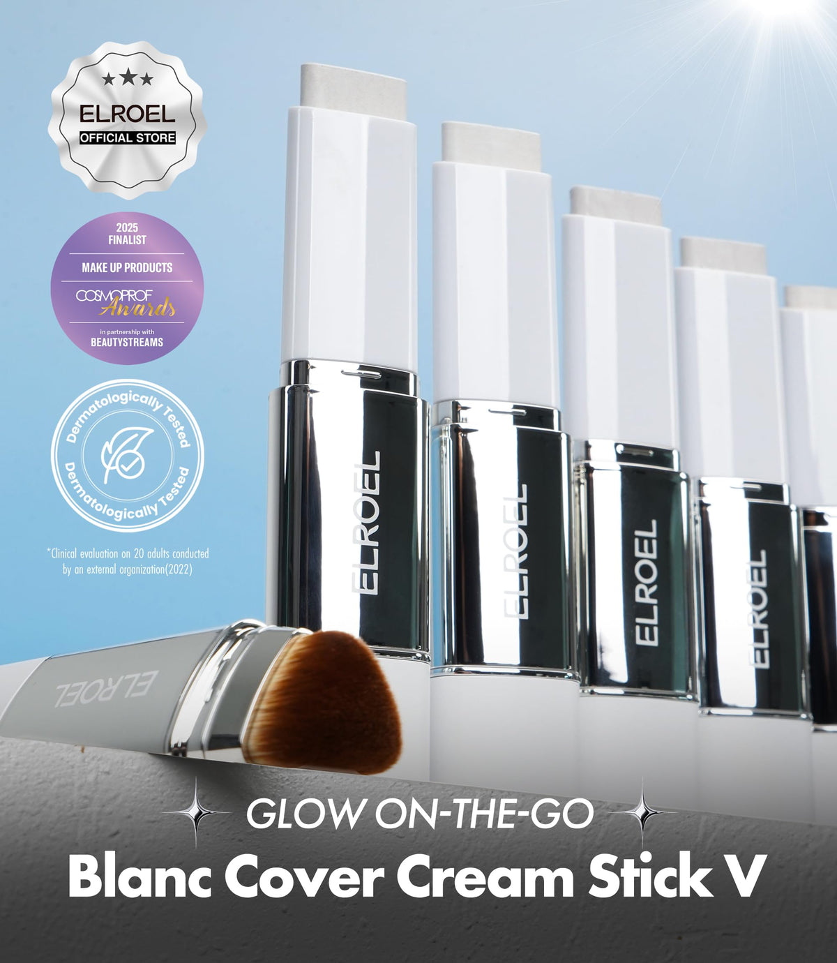 ELROEL Blanc Cover Cream Stick V showing dual-ended design