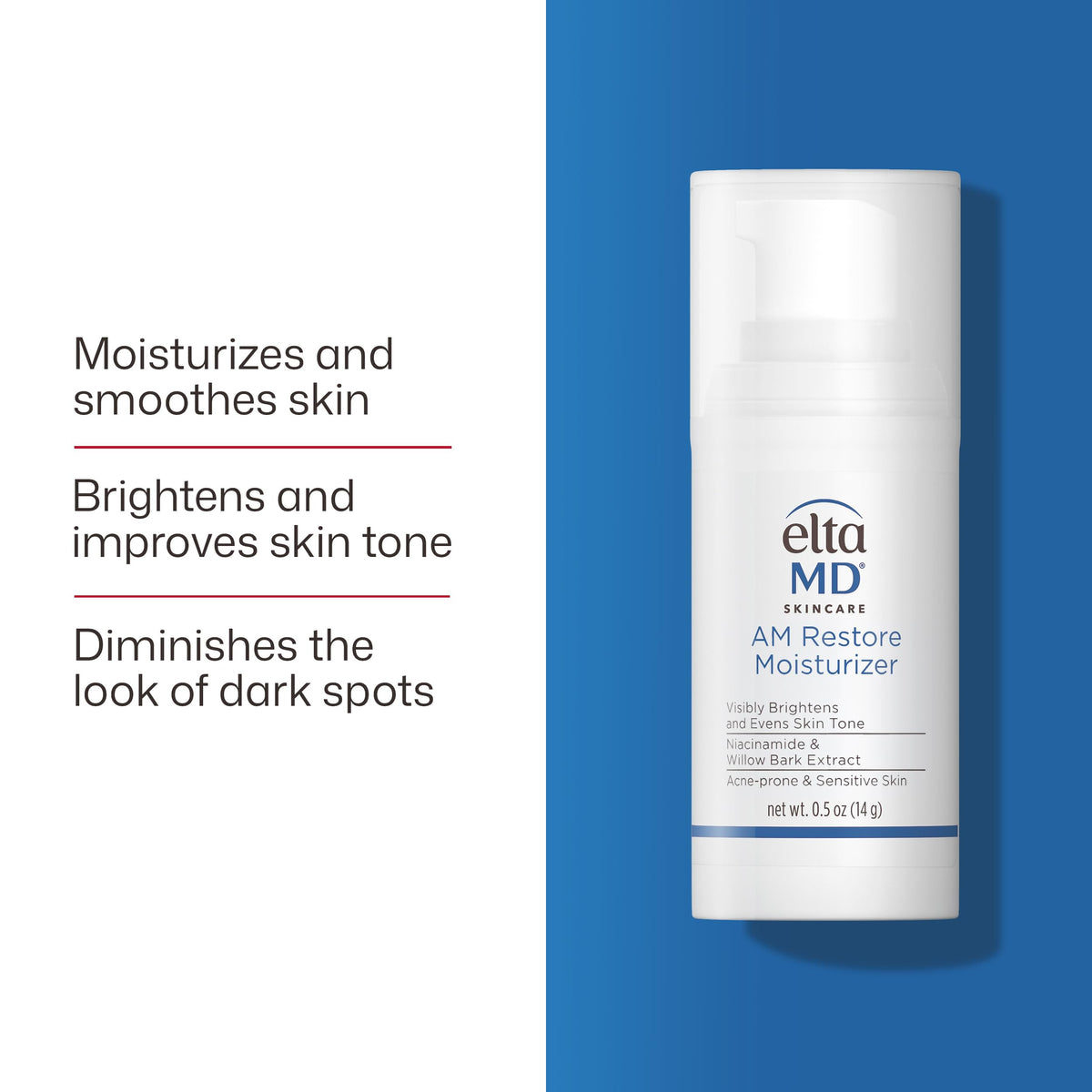 EltaMD AM Restore Daily Facial Moisturizer pump close-up
